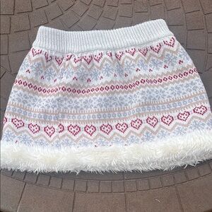 Cozy Knit Heart Pattern Skirt